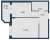 Планировка однокомнатной квартиры площадью 32.43 кв. м в новостройке ЖК "Северный вальс"