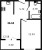 Планировка однокомнатной квартиры площадью 36.63 кв. м в новостройке ЖК "Город первых"