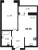 Планировка однокомнатной квартиры площадью 39.38 кв. м в новостройке ЖК "Город первых"