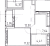 Планировка однокомнатной квартиры площадью 38.82 кв. м в новостройке ЖК "Город первых"
