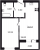 Планировка однокомнатной квартиры площадью 41.12 кв. м в новостройке ЖК "Город первых"