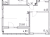 Планировка однокомнатной квартиры площадью 51.04 кв. м в новостройке ЖК "Город первых"
