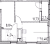 Планировка однокомнатной квартиры площадью 39.03 кв. м в новостройке ЖК "Город первых"