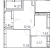 Планировка однокомнатной квартиры площадью 38.81 кв. м в новостройке ЖК "Город первых"
