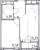 Планировка однокомнатной квартиры площадью 39.56 кв. м в новостройке ЖК "Город первых"