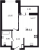 Планировка однокомнатной квартиры площадью 39.11 кв. м в новостройке ЖК "Город первых"