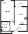 Планировка однокомнатной квартиры площадью 36.59 кв. м в новостройке ЖК "Город первых"