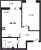 Планировка однокомнатной квартиры площадью 44.03 кв. м в новостройке ЖК "Город первых"