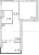 Планировка однокомнатной квартиры площадью 48.33 кв. м в новостройке ЖК "Город первых"