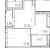 Планировка однокомнатной квартиры площадью 38.71 кв. м в новостройке ЖК "Город первых"