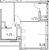 Планировка однокомнатной квартиры площадью 43.41 кв. м в новостройке ЖК "Город первых"