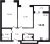 Планировка двухкомнатной квартиры площадью 58.68 кв. м в новостройке ЖК "Город первых"