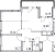Планировка двухкомнатной квартиры площадью 67.03 кв. м в новостройке ЖК "Город первых"