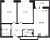 Планировка двухкомнатной квартиры площадью 55.77 кв. м в новостройке ЖК "Город первых"
