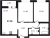 Планировка двухкомнатной квартиры площадью 57.58 кв. м в новостройке ЖК "Город первых"