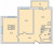 Планировка двухкомнатной квартиры площадью 53.2 кв. м в новостройке ЖК "Ветер Перемен"