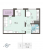 Планировка однокомнатной квартиры площадью 32.7 кв. м в новостройке ЖК "Цветной город"