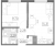 Планировка однокомнатной квартиры площадью 31.08 кв. м в новостройке ЖК "Цветной город"