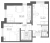 Планировка двухкомнатной квартиры площадью 50.1 кв. м в новостройке ЖК "Цивилизация"