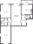 Планировка трехкомнатной квартиры площадью 70.1 кв. м в новостройке ЖК "Цивилизация"