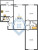 Планировка трехкомнатной квартиры площадью 70 кв. м в новостройке ЖК "Цивилизация"