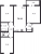 Планировка трехкомнатной квартиры площадью 70.5 кв. м в новостройке ЖК "Цивилизация"