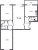 Планировка трехкомнатной квартиры площадью 71.5 кв. м в новостройке ЖК "Цивилизация"