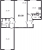Планировка трехкомнатной квартиры площадью 69 кв. м в новостройке ЖК "Цивилизация"
