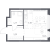 Планировка студии площадью 25.49 кв. м в новостройке ЖК "Новое Колпино"