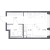 Планировка студии площадью 22.86 кв. м в новостройке ЖК "Новое Колпино"