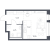 Планировка студии площадью 26.4 кв. м в новостройке ЖК "Новое Колпино"