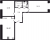 Планировка двухкомнатной квартиры площадью 51.97 кв. м в новостройке ЖК "Новое Колпино"
