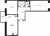 Планировка двухкомнатной квартиры площадью 53.6 кв. м в новостройке ЖК "Новое Колпино"