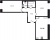 Планировка двухкомнатной квартиры площадью 51.96 кв. м в новостройке ЖК "Новое Колпино"