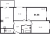 Планировка трехкомнатной квартиры площадью 64.68 кв. м в новостройке ЖК "Новое Колпино"