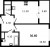 Планировка однокомнатной квартиры площадью 36.6 кв. м в новостройке ЖК "Галактика"