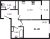 Планировка однокомнатной квартиры площадью 41.4 кв. м в новостройке ЖК "Галактика"