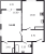 Планировка однокомнатной квартиры площадью 51.2 кв. м в новостройке ЖК "Галактика"