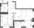 Планировка однокомнатной квартиры площадью 42.2 кв. м в новостройке ЖК "Галактика"