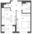 Планировка однокомнатной квартиры площадью 37.2 кв. м в новостройке ЖК "Галактика"