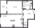 Планировка однокомнатной квартиры площадью 40.4 кв. м в новостройке ЖК "Галактика"