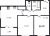 Планировка двухкомнатной квартиры площадью 53.7 кв. м в новостройке ЖК "Галактика"