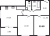 Планировка двухкомнатной квартиры площадью 53.6 кв. м в новостройке ЖК "Галактика"