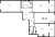 Планировка трехкомнатной квартиры площадью 86.7 кв. м в новостройке ЖК "Галактика"
