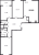 Планировка трехкомнатной квартиры площадью 92.6 кв. м в новостройке ЖК "Галактика"