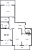 Планировка трехкомнатной квартиры площадью 89.5 кв. м в новостройке ЖК "Горки Парк"