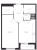 Планировка однокомнатной квартиры площадью 48.7 кв. м в новостройке ЖК "Эврика"