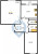 Планировка двухкомнатной квартиры площадью 67.7 кв. м в новостройке ЖК "Малая Охта"