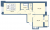Планировка двухкомнатной квартиры площадью 64.66 кв. м в новостройке ЖК "Новый Лесснер"