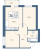 Планировка двухкомнатной квартиры площадью 57.85 кв. м в новостройке ЖК "Новый Лесснер"